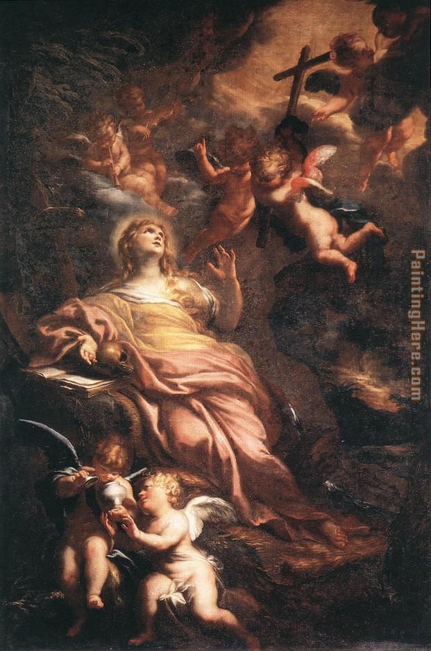 Magdalene in the Desert by Domenico Piola 1674 painting - Unknown Artist Magdalene in the Desert by Domenico Piola 1674 art painting